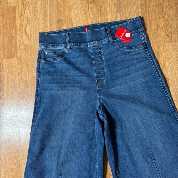 SPANX Jeans Womans 1X Long & Tall Seamed Front Super Wide Baggy Leg Pull On NWT - Picture 6 of 9